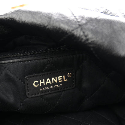 Shiny Calfskin Quilted Small Chanel 22 Black