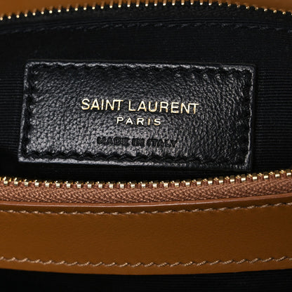 Calfskin Y Quilted Monogram Medium Loulou Chain Satchel Dark Natural