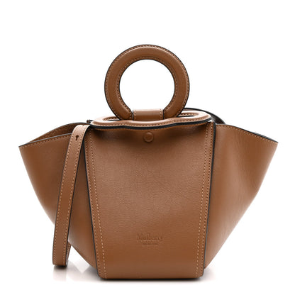 Silky Calfskin Mini Rider's Top Handle Bag Teak
