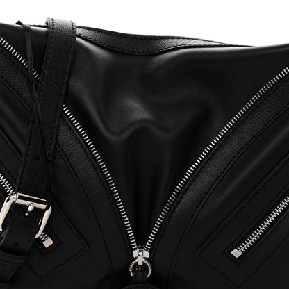 Calfskin Small Repeat Zip Hobo Black