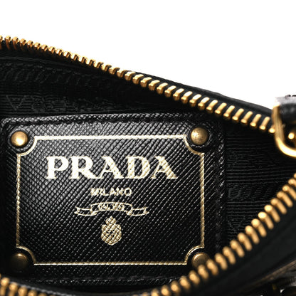 Tessuto Bandoliera Logo Shoulder Bag Gold Black