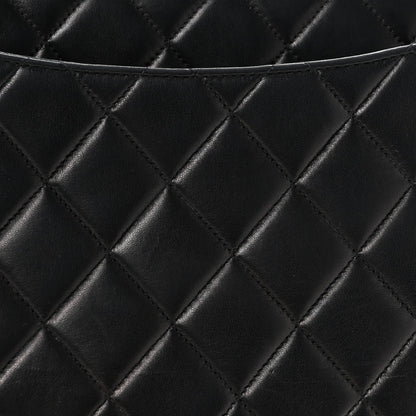 Lambskin Quilted XL Jumbo Single Flap Black