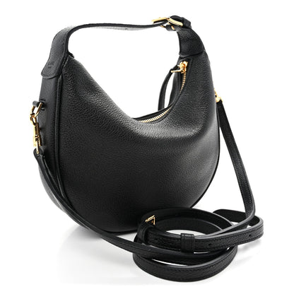 Supple Grained Calfskin Teen Lulu Shoulder Bag Black
