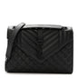 Grain De Poudre Textured Mixed Matelasse Triquilt Medium Monogram Monochrome Satchel Black