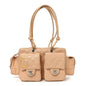 Calfskin Quilted Small Cambon Multipocket Reporter Beige
