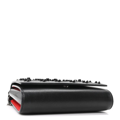 Calfskin Spikes Loubinthesky Paloma Clutch Black