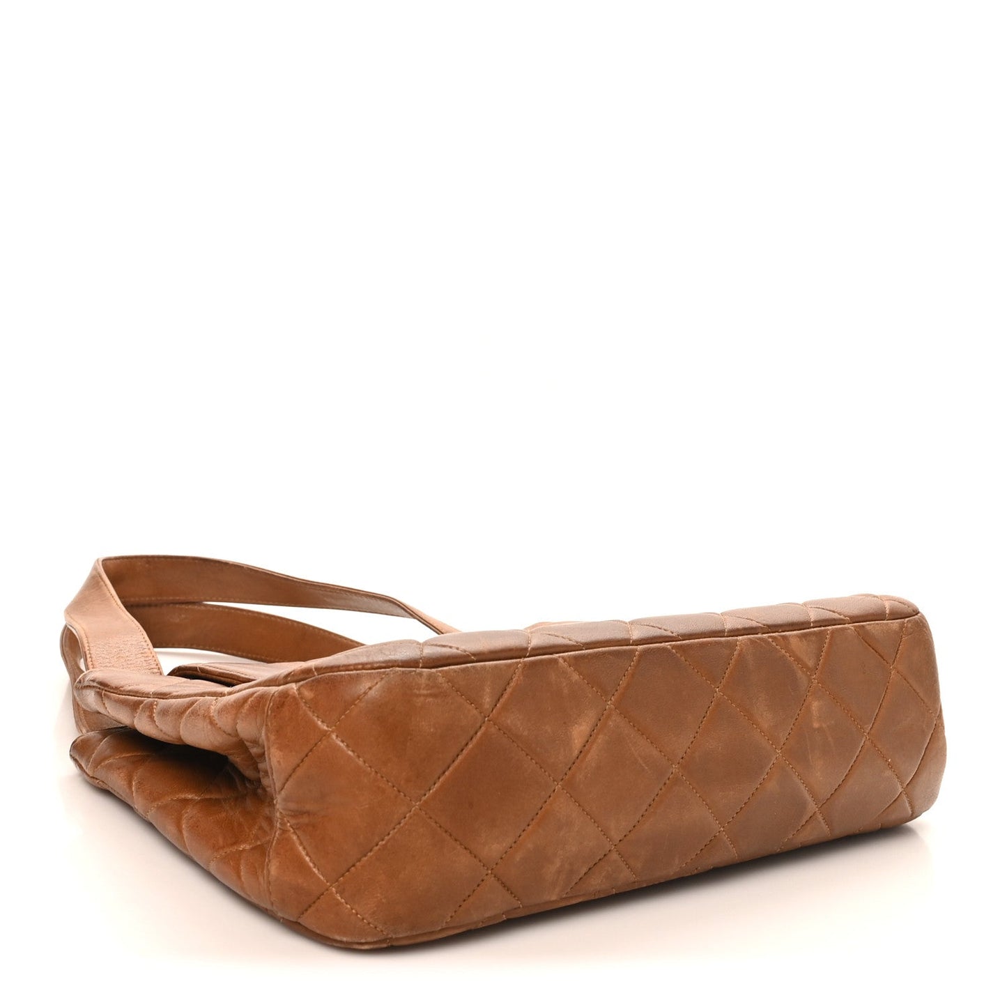 Lambskin Quilted Shoulder Bag Brown