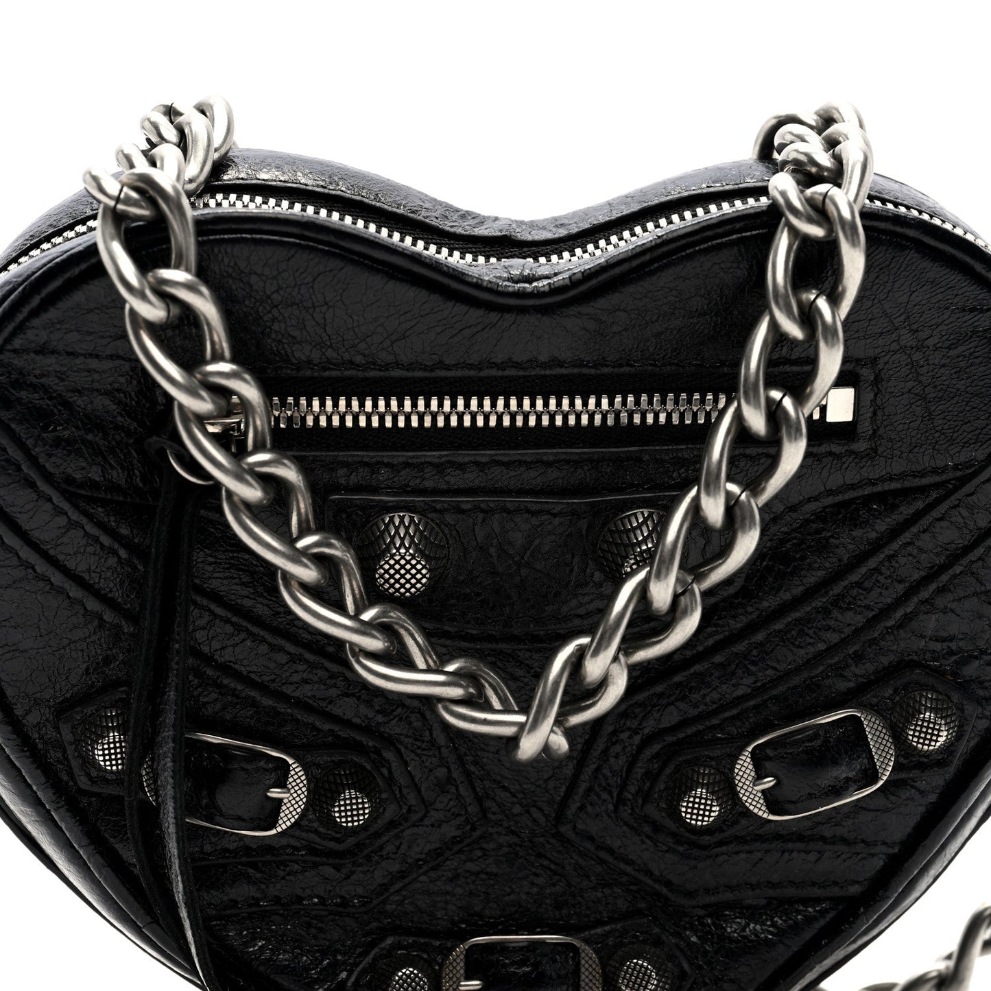 Agneau Arena Mini Le Cagole Heart Bag Black