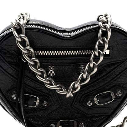 Agneau Arena Mini Le Cagole Heart Bag Black