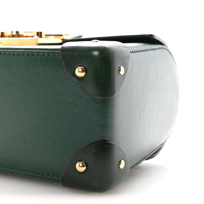 Azalea Calfskin Small Padlock Bamboo Shoulder Bag Vintage Green