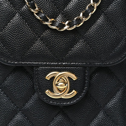 Caviar Quilted Classic Phone Holder Black