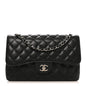 Caviar Quilted Jumbo Double Flap Black