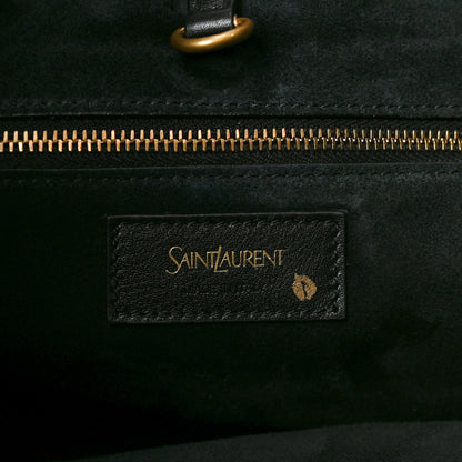Santorini Lux Calfskin Y Drawstring Tote Black