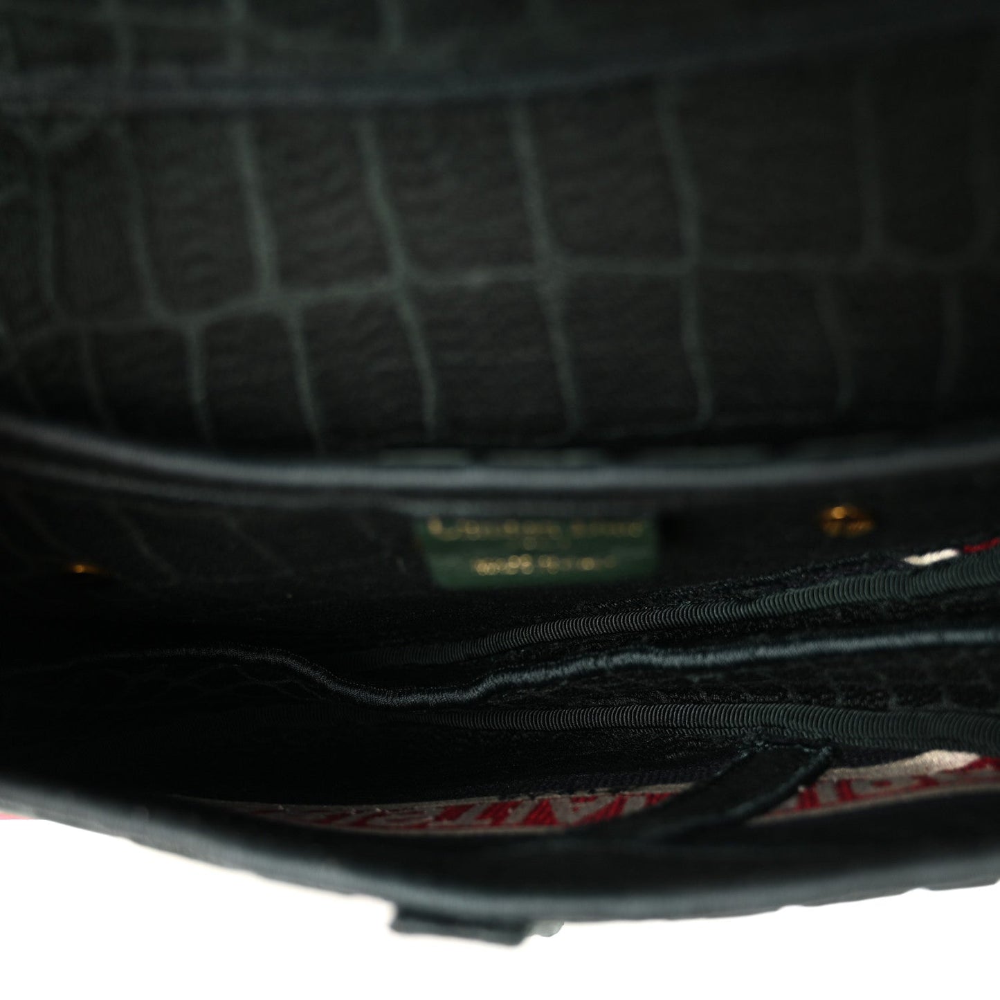 Velvet Crocodile Effect Saddle Bag Green