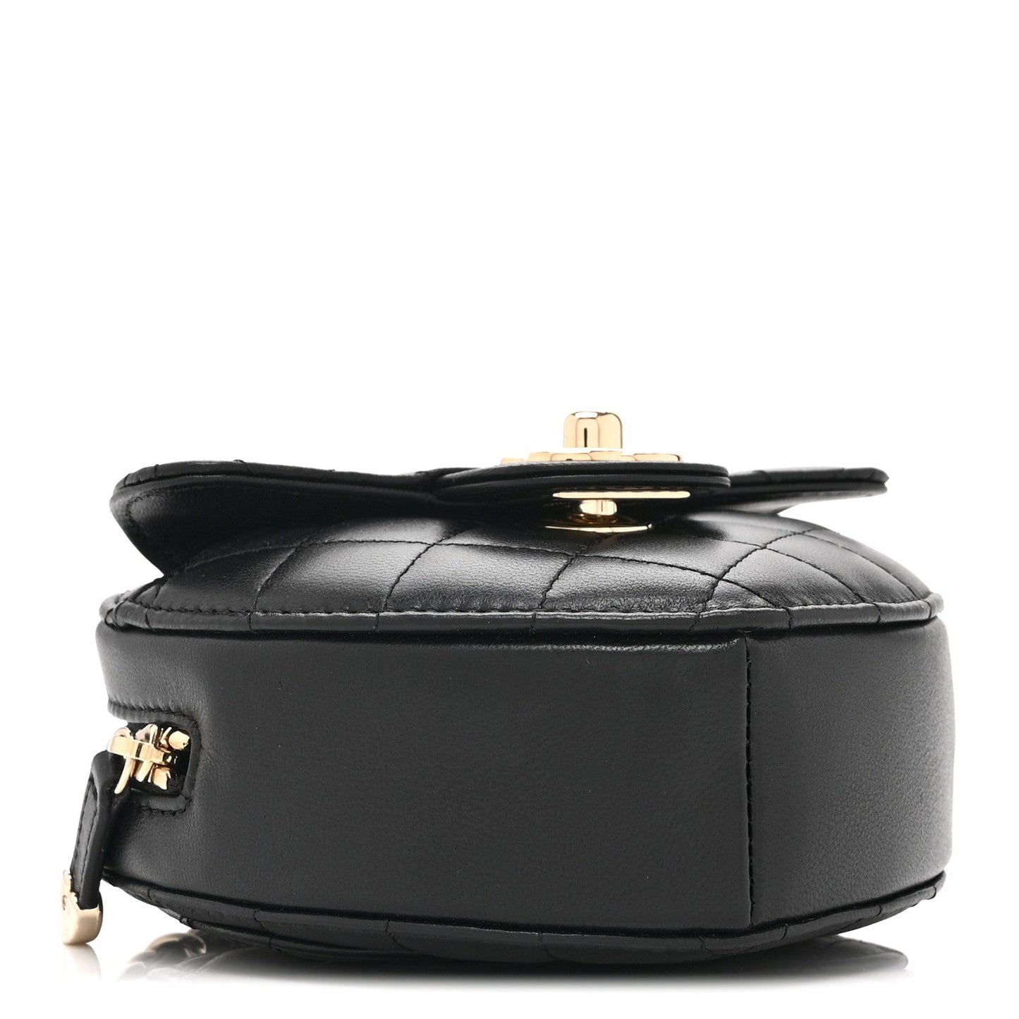 Lambskin Quilted CC In Love Heart Clutch With Chain Black
