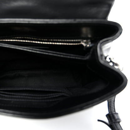 Calfskin Y Quilted Monogram Toy Loulou Crossbody Bag Black