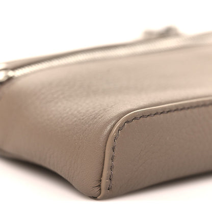 Grained Calfskin Extra Pocket Mini Pouch Warm Mastic