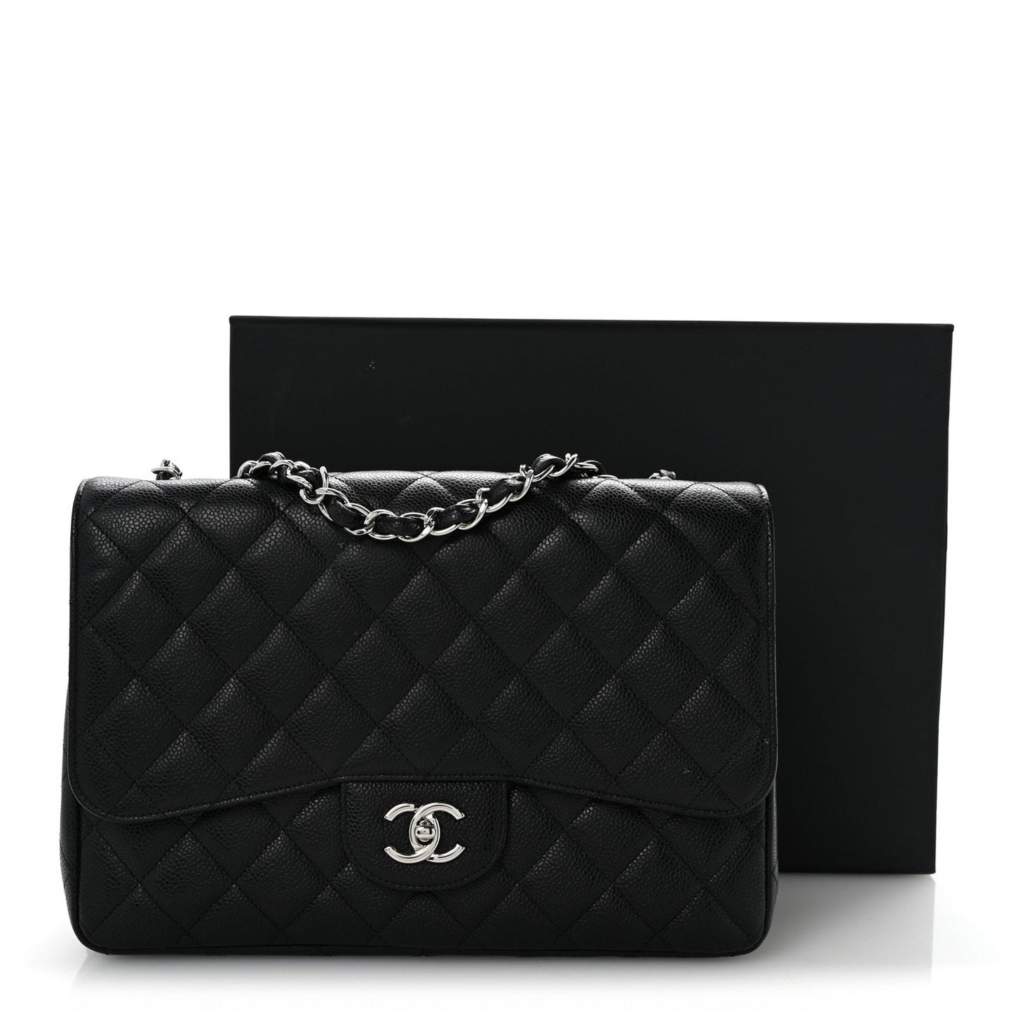 Caviar Quilted Jumbo Single Flap Black