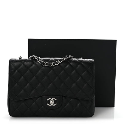 Caviar Quilted Jumbo Single Flap Black
