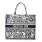 Canvas Embroidered Large Dioriviera Toile De Jouy Book Tote Blue