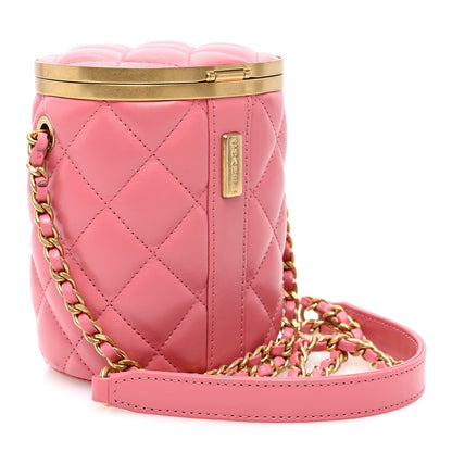 Lambskin Quilted Mini Crown Box Bag Pink