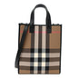 Calfskin House Check Small N/S Tote Black