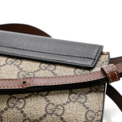 GG Supreme Monogram Calfskin Mini Padlock Top Handle Shoulder Bag Beige Black Cuir