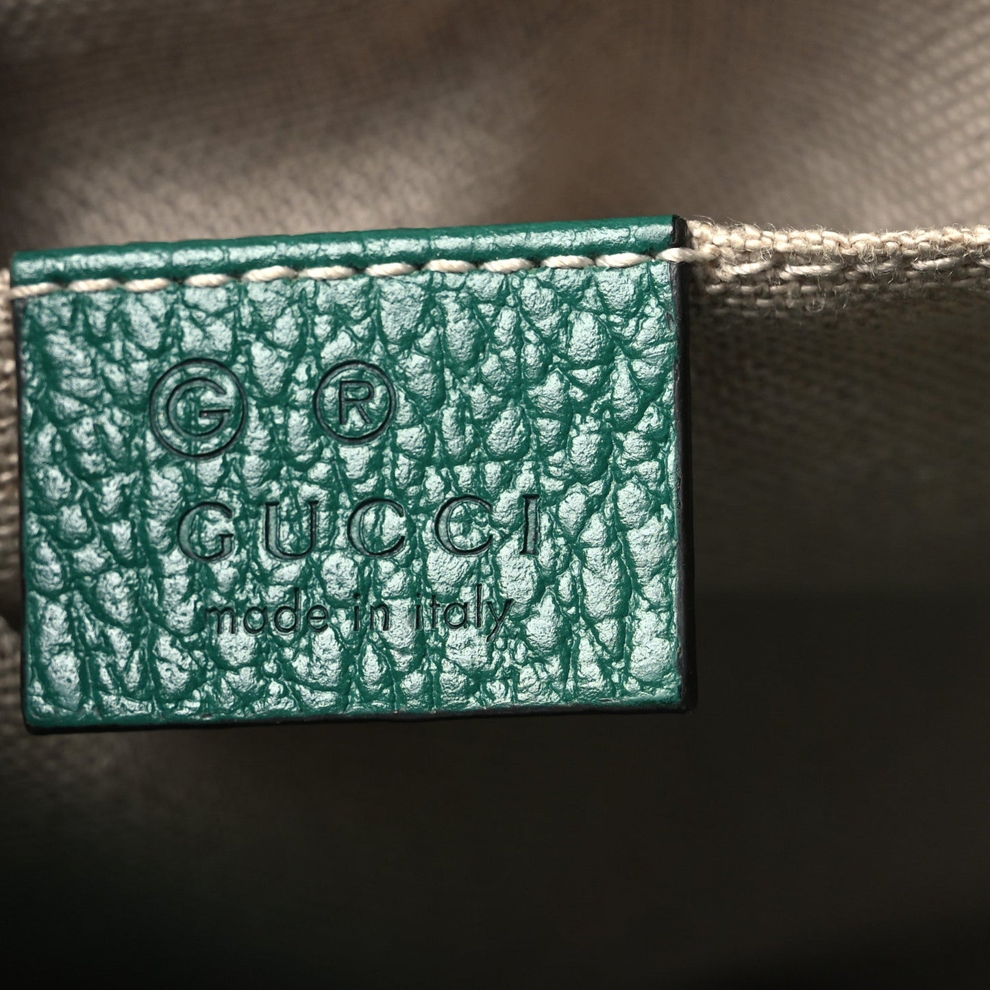Monogram Dollar Calfskin Mini Bree Messenger Bag Beige Ebony Emerald