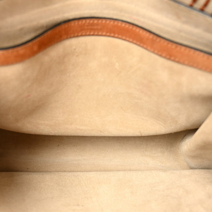 Suede Braided Medium Hudson Double Carry Shoulder Bag Caramel