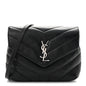 Calfskin Y Quilted Monogram Toy Loulou Crossbody Bag Black