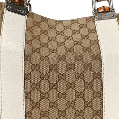 Monogram Medium Bamboo Bar Tote Off White