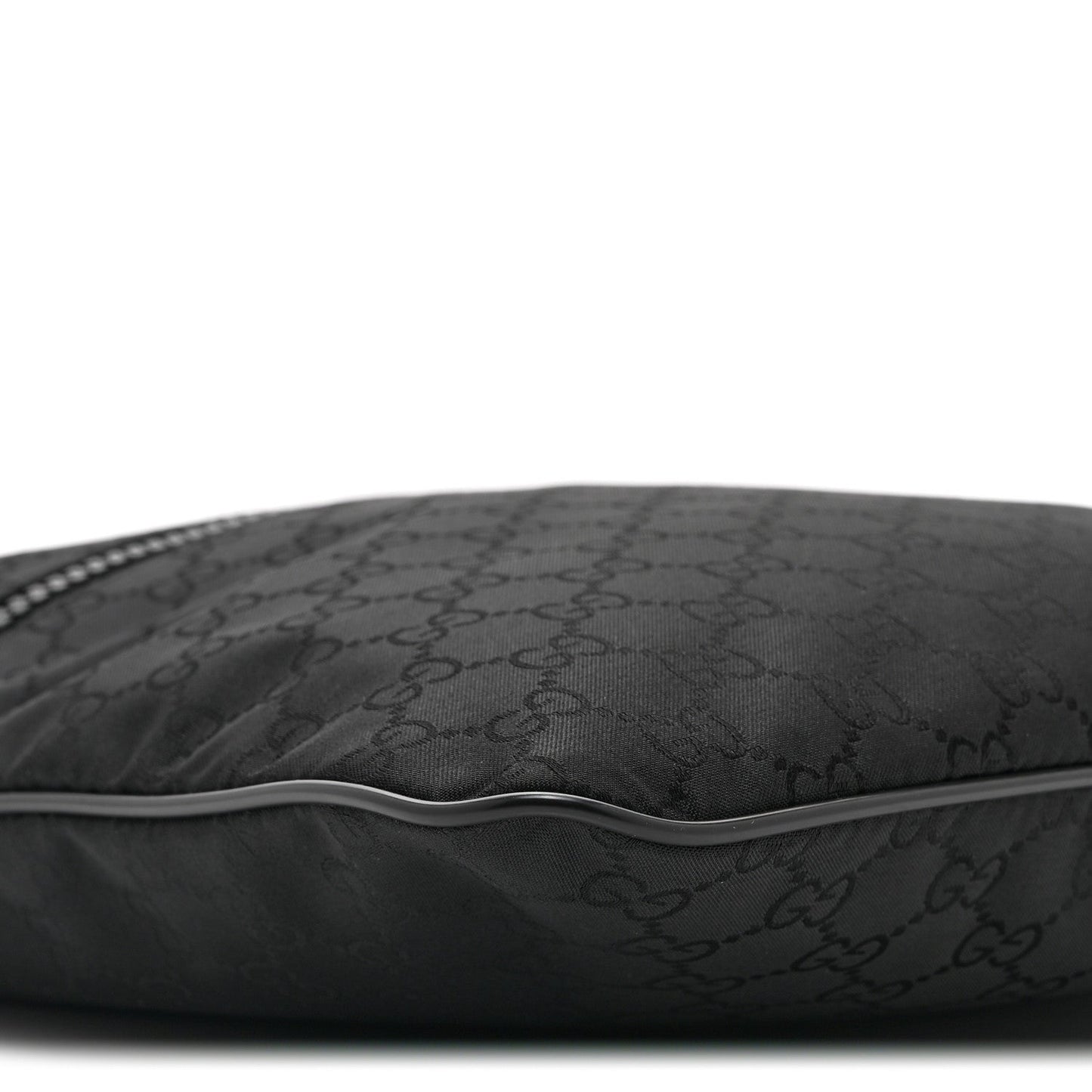 Nylon Monogram Small Flat Messenger Bag Black