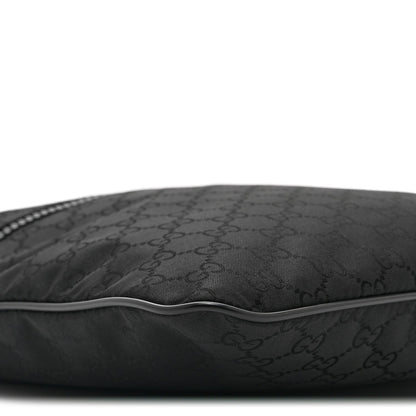 Nylon Monogram Small Flat Messenger Bag Black
