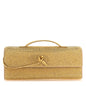 Nappa Crystal Long Andiamo Top Handle Clutch Porridge