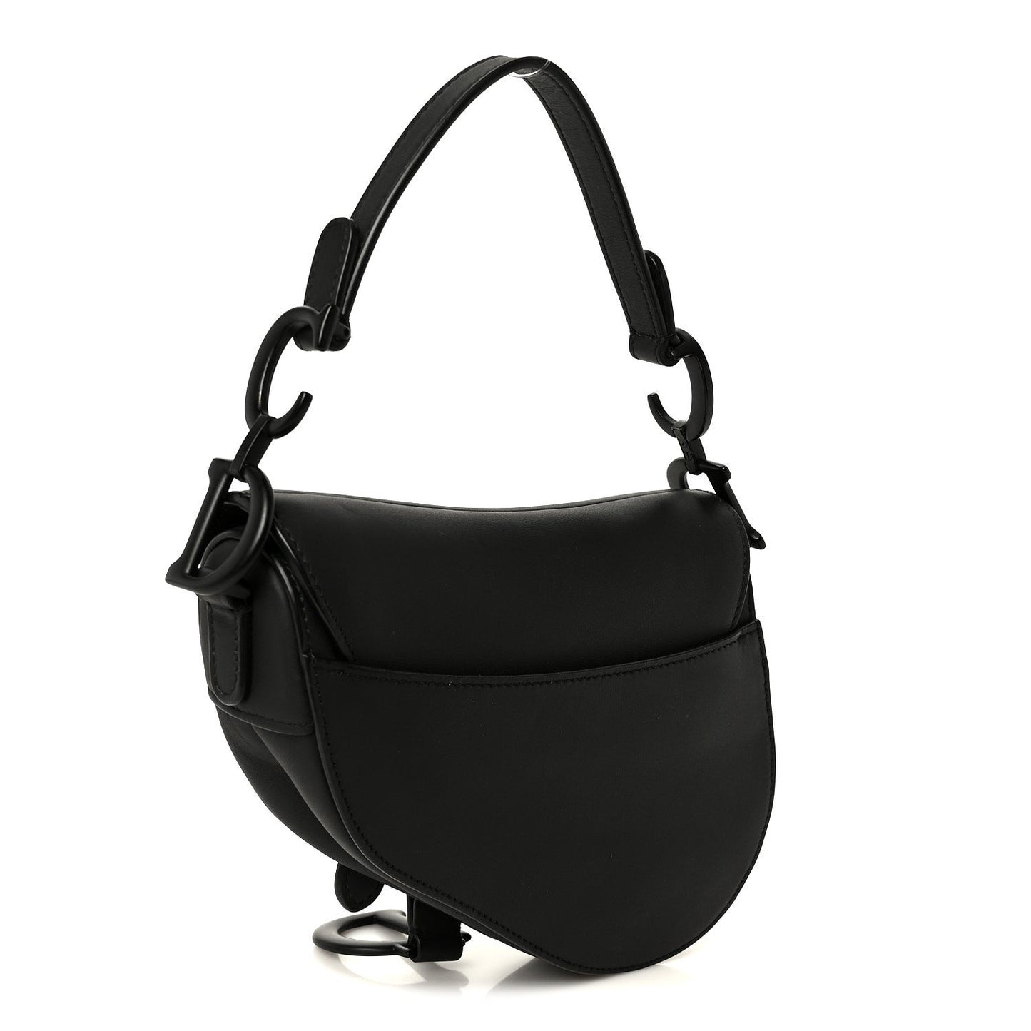 Ultra Matte Calfskin Mini Saddle Bag Black