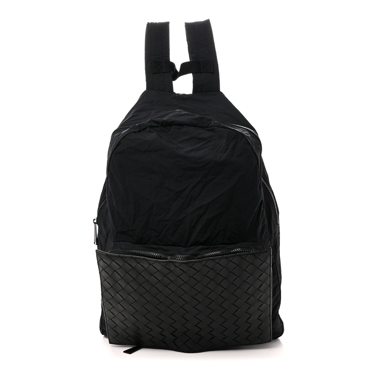 Nappa Nylon Intreccio Packable Backpack Black