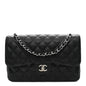 Caviar Quilted Jumbo Double Flap Black