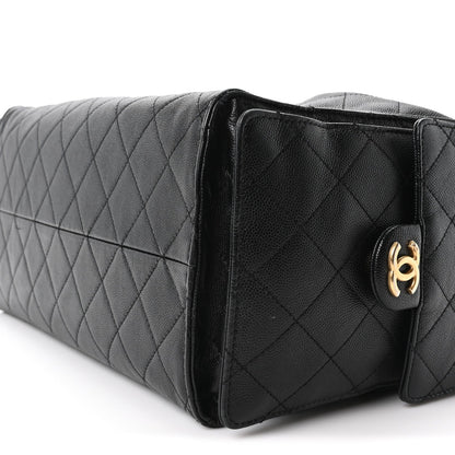Caviar Quilted Medium Chanel 25 Handbag Black
