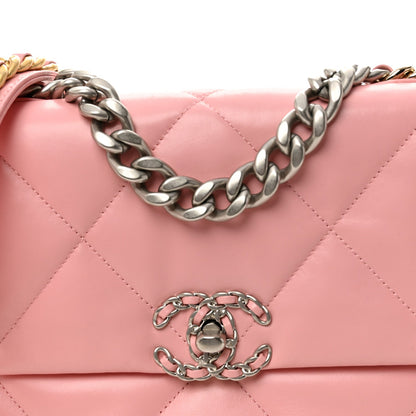 Lambskin Quilted Medium Chanel 19 Flap Pink