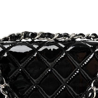 Patent Quilted Jumbo Single Flap Black