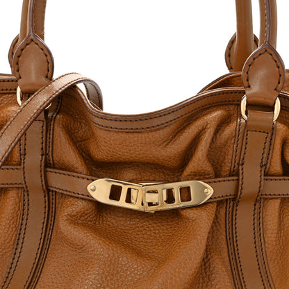 Grainy Calfskin Medium Golderton Tote Brown