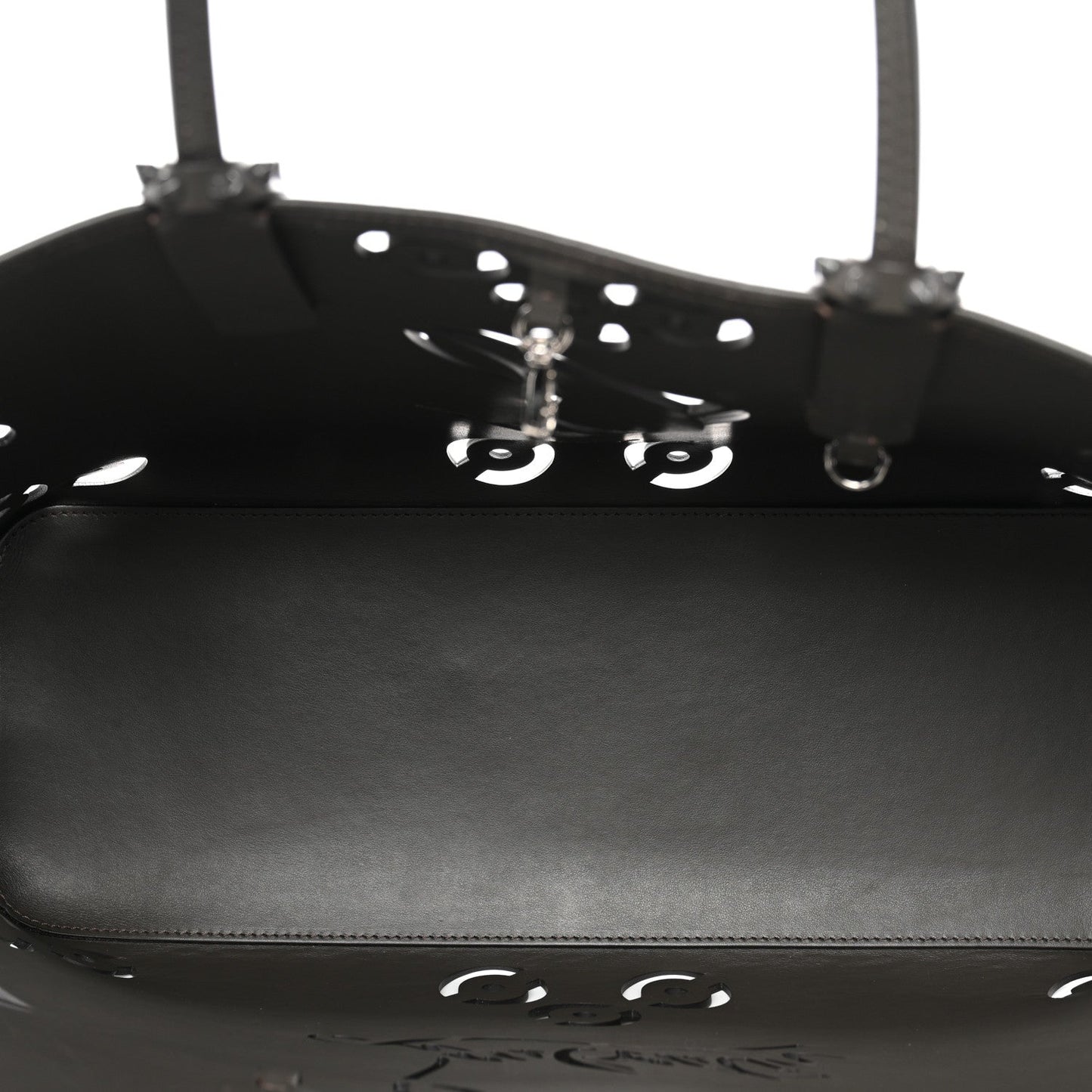 Calfskin Paris CL Logo Perforated Cabata Tote Rocket