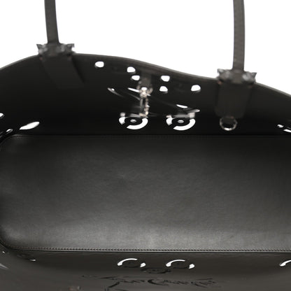 Calfskin Paris CL Logo Perforated Cabata Tote Rocket