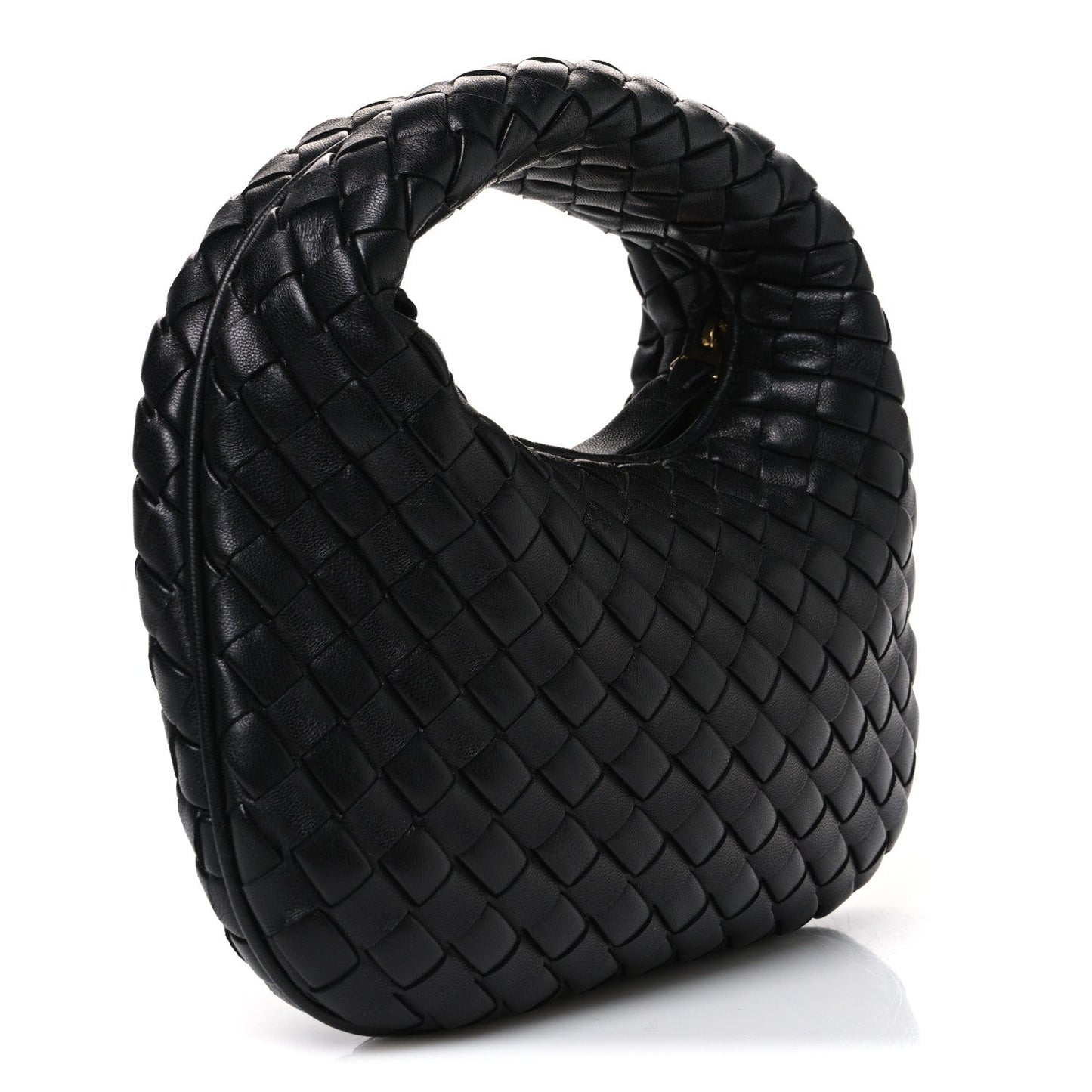 Nappa Intrecciato Baby Veneta Hobo Black