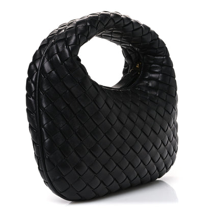 Nappa Intrecciato Baby Veneta Hobo Black