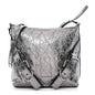Metallic Calfskin Small Voyou Bag Silver