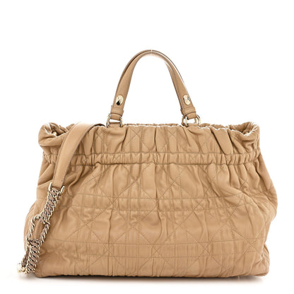 Gaufre Lambskin Cannage Delices Tote Beige