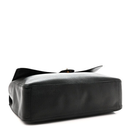 Grained Calfskin Souplissimo Maxi Flap Black