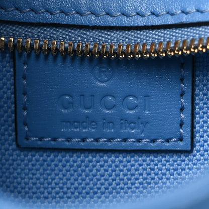 Calfskin Monogram Mini Moon Side Shoulder Bag Blue