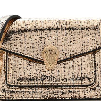 Metallic Calfskin Serpenti Forever Micro Bag  Gold